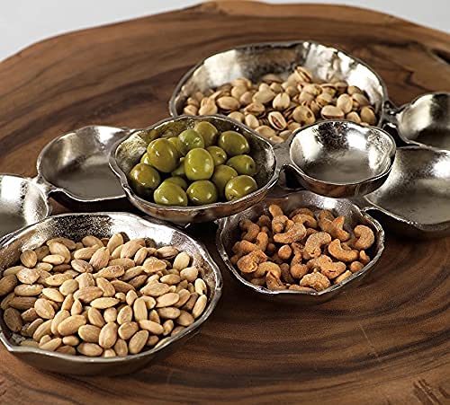 Amazon.com | Zodax Cluster of 9 Round Serving Bowls Nickel Base 19